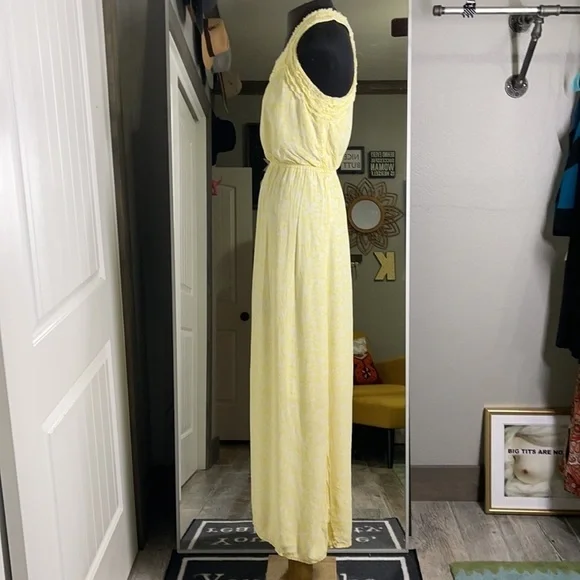 Yellow cotton maxi dress (XS) - Picture 8 of 14